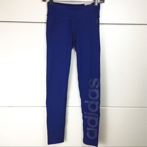 NWT Adidas Full-Length Midrise Blue Leggings S